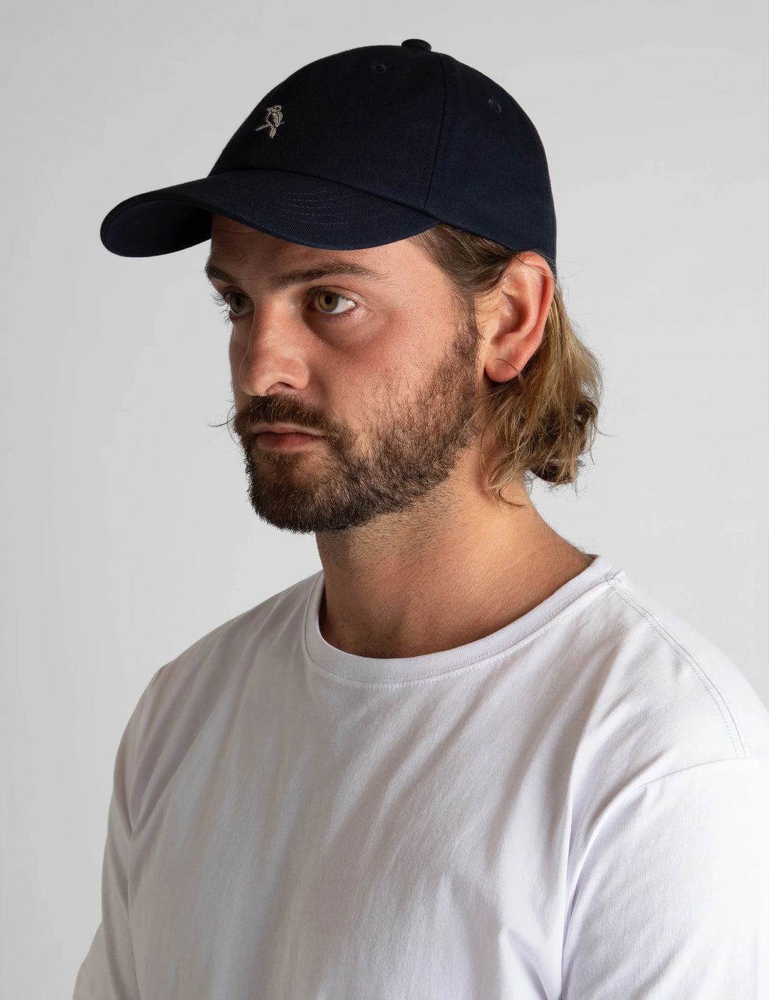 Mr Simple Rog Dad Cap in Navy and Vintage White