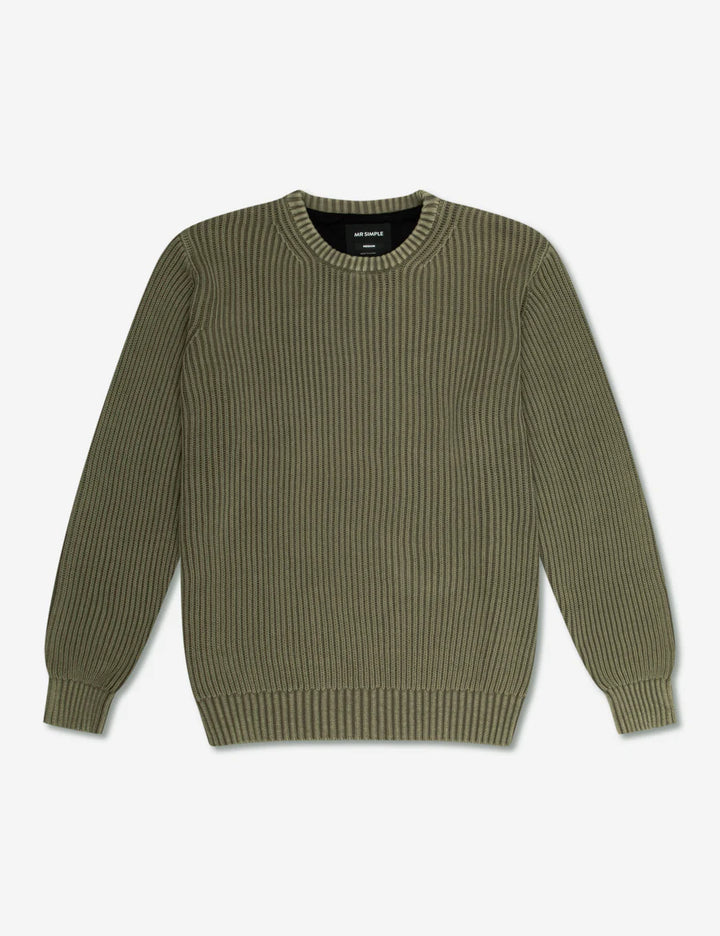 Mr Simple Fisher Chunky Knit in Fatigue | Buster McGee