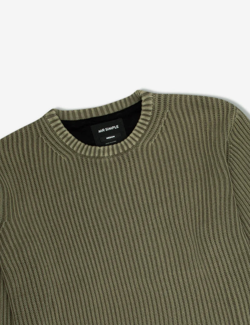 Mr Simple Fisher Chunky Knit in Fatigue | Buster McGee