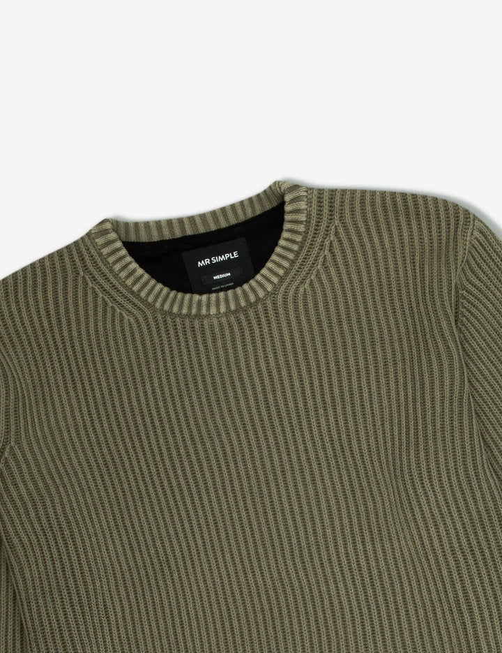 Mr Simple Fisher Chunky Knit in Fatigue | Buster McGee