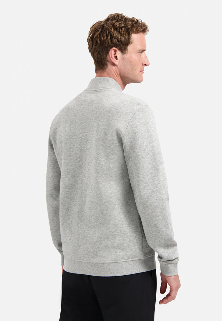 No Excess Timeless Basics Pique Bomber in Grey Melange | Buster McGee