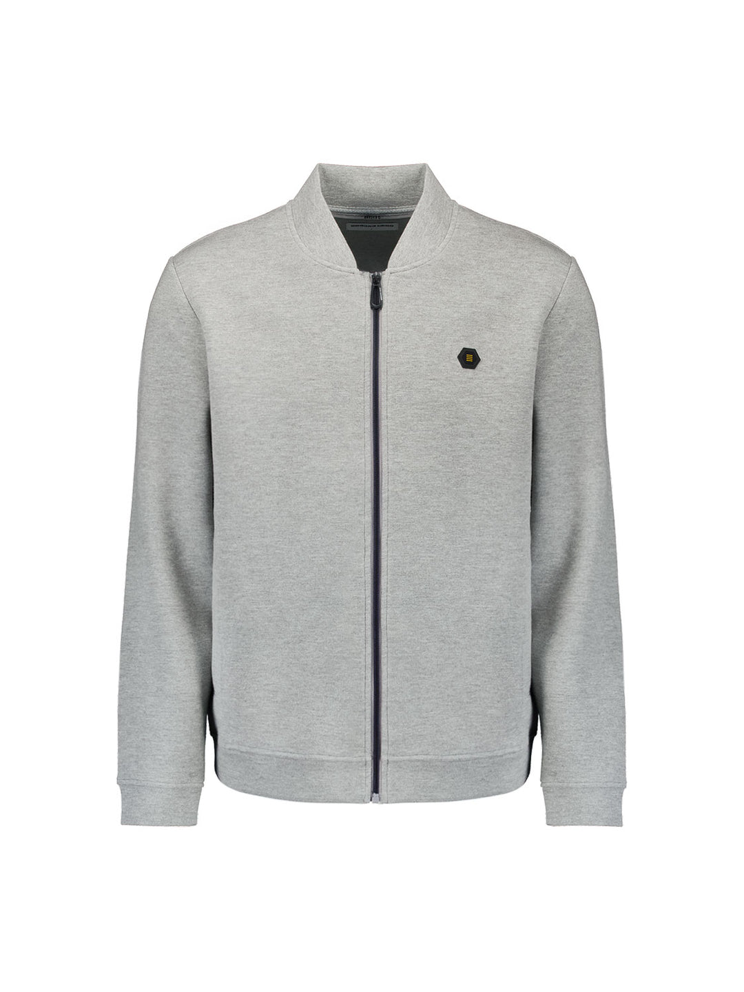 No Excess Timeless Basics Pique Bomber in Grey Melange | Buster McGee