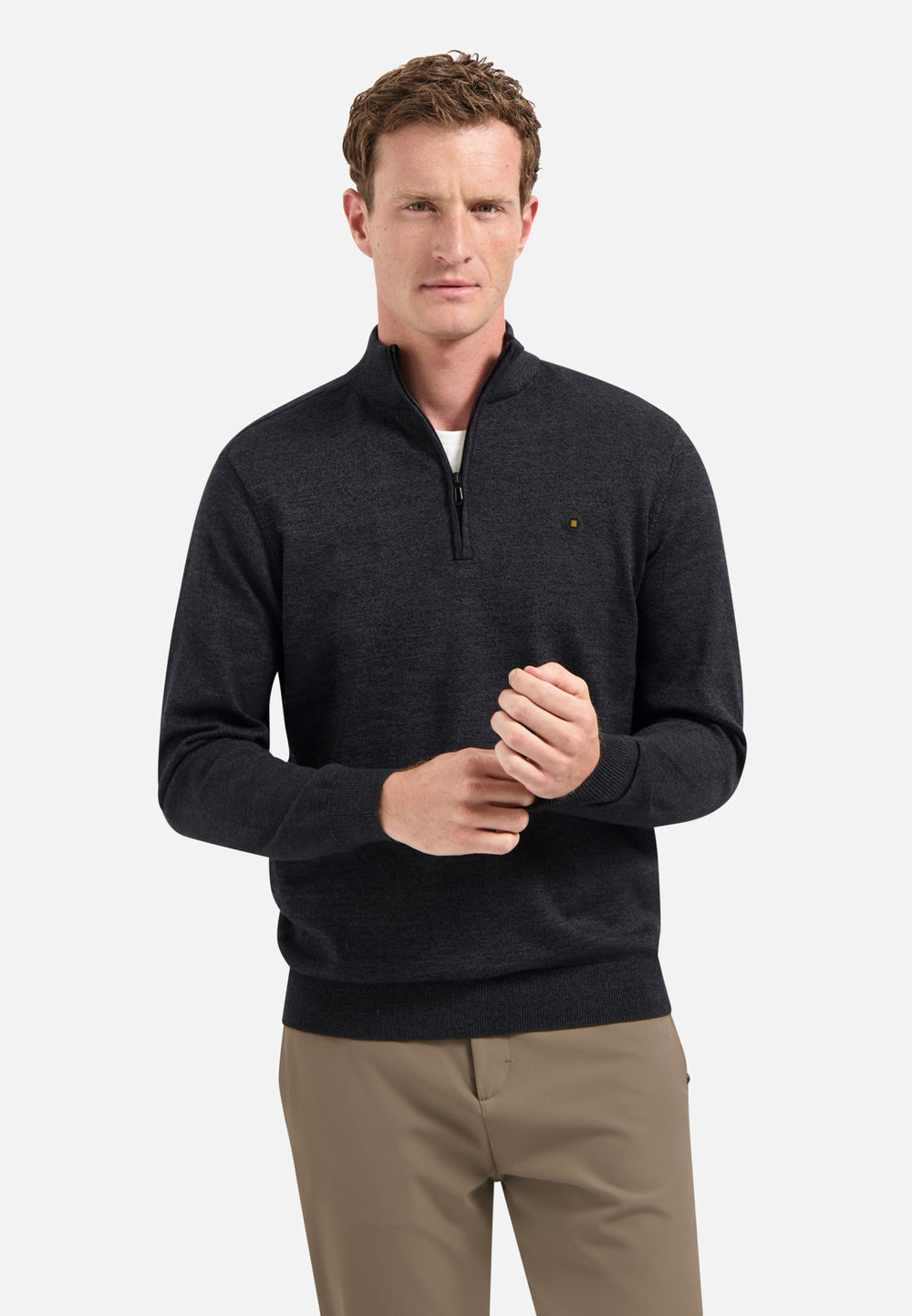 No Excess Timeless Basics Half Zip Pullover Dark Grey | Buster McGee