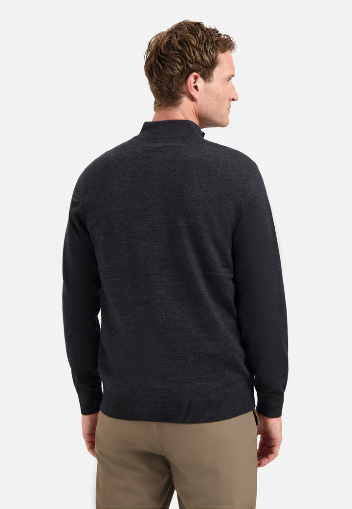 No Excess Timeless Basics Half Zip Pullover Dark Grey | Buster McGee