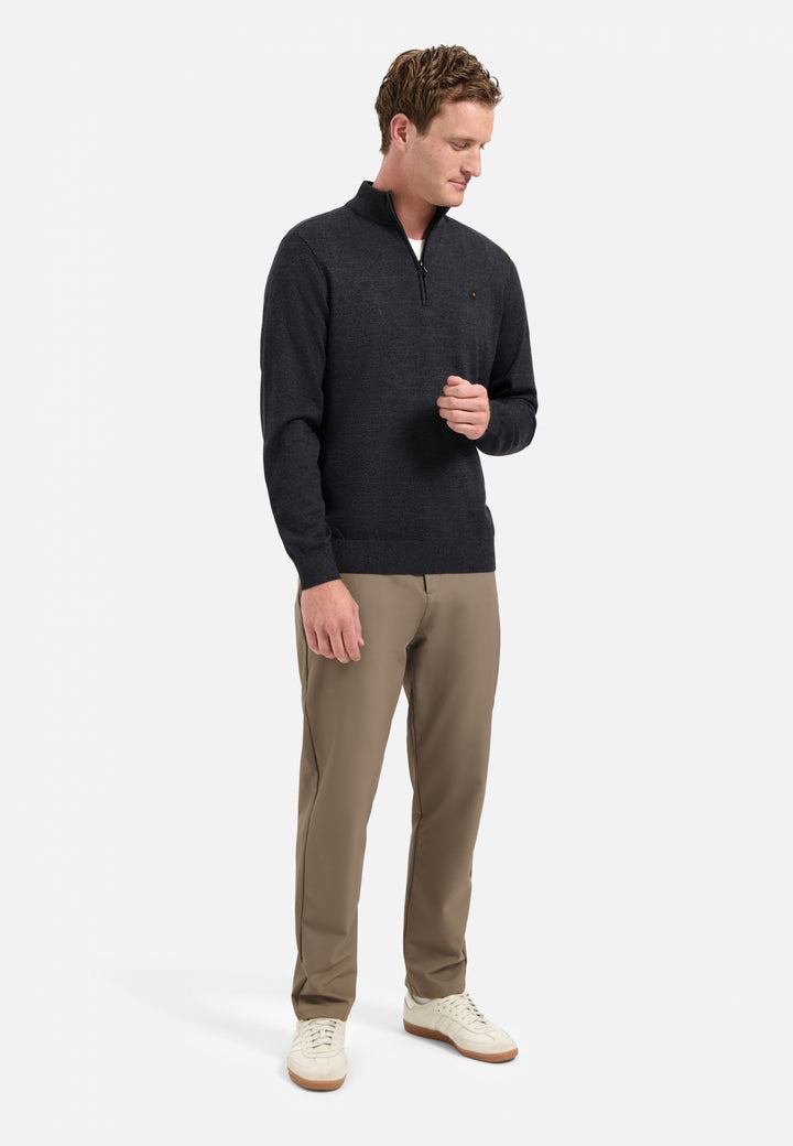 No Excess Timeless Basics Half Zip Pullover Dark Grey | Buster McGee