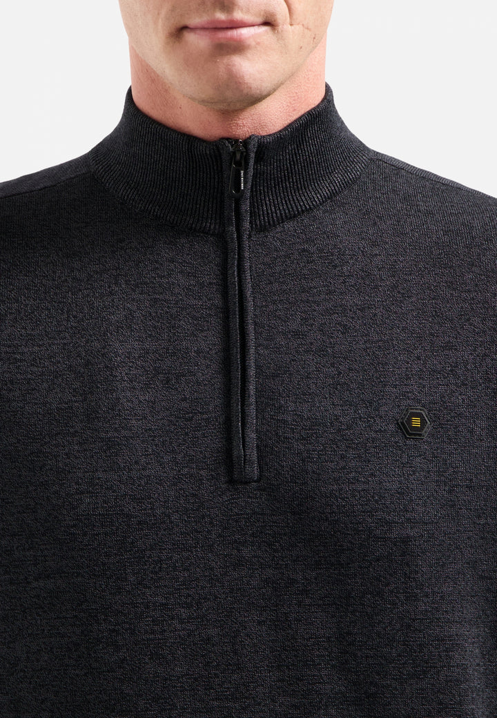 No Excess Timeless Basics Half Zip Pullover Dark Grey | Buster McGee