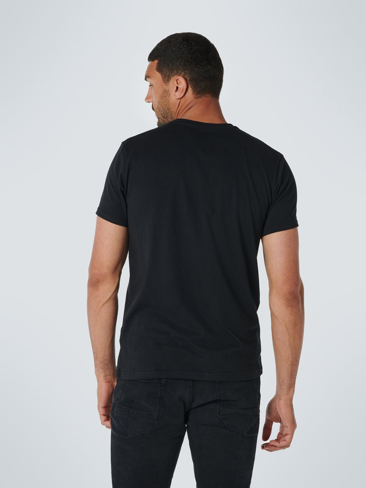 No Excess Solid Basic Crewneck Tee in Black | Buster McGee