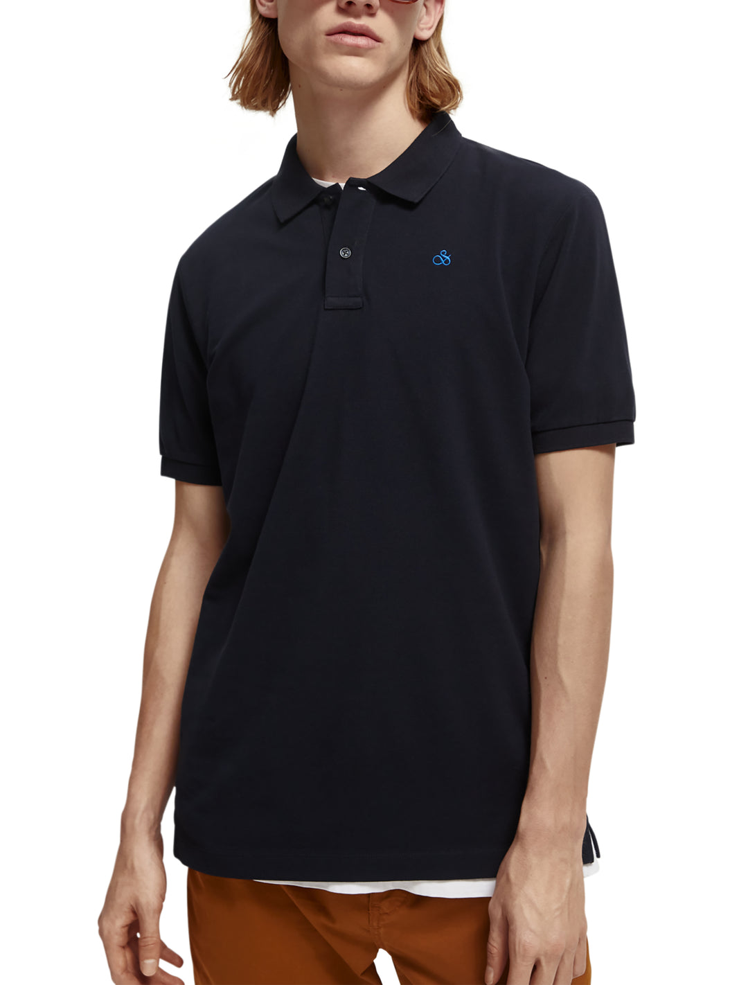 Essentials Cotton Pique Polo Shirt in Night | Buster McGee