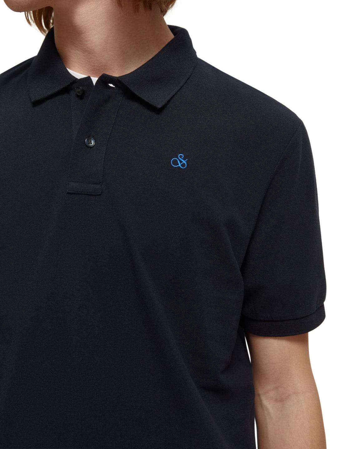 Essentials Cotton Pique Polo Shirt in Night | Buster McGee