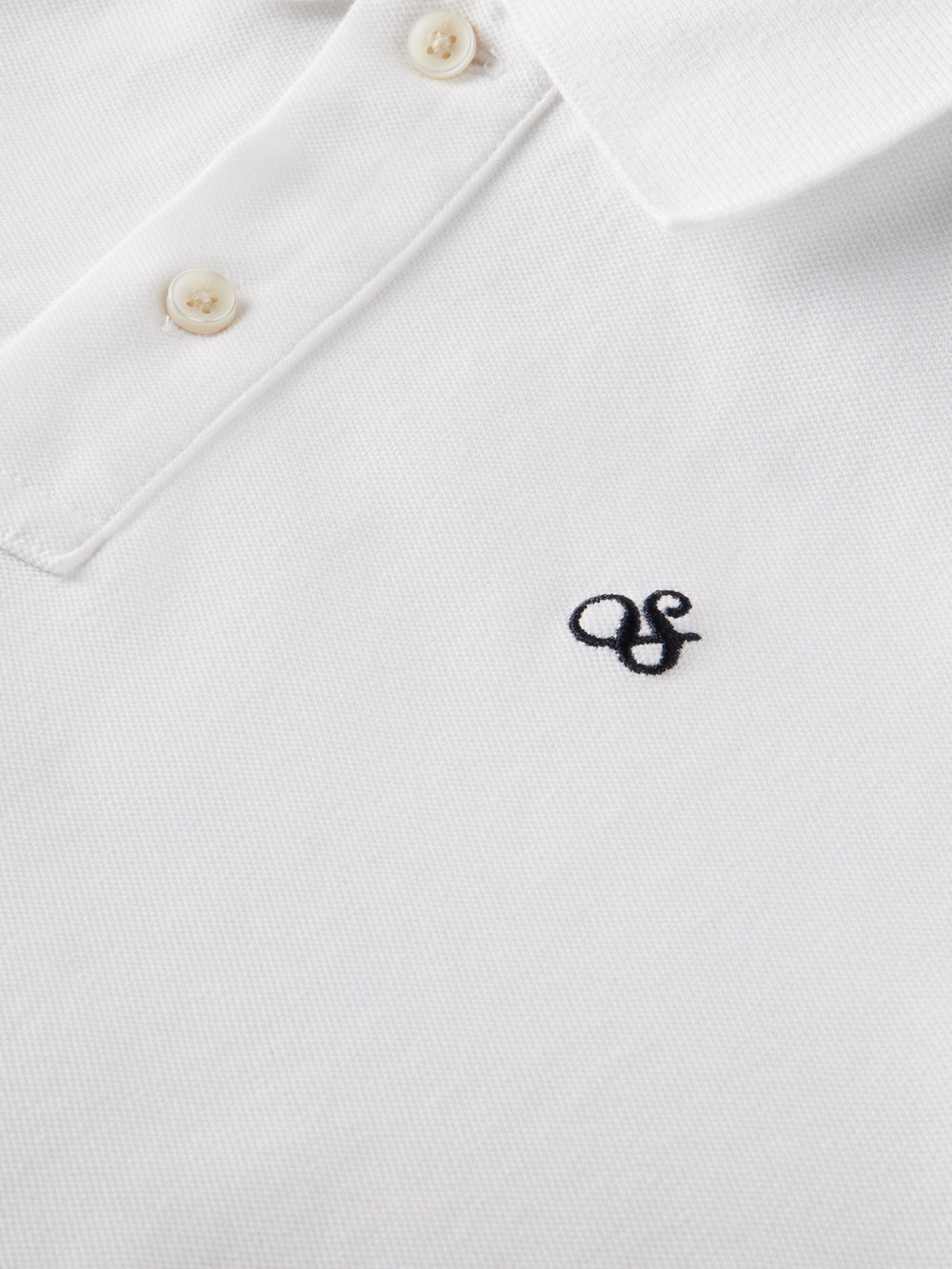 Essentials Cotton Pique Polo Shirt in White | Buster McGee