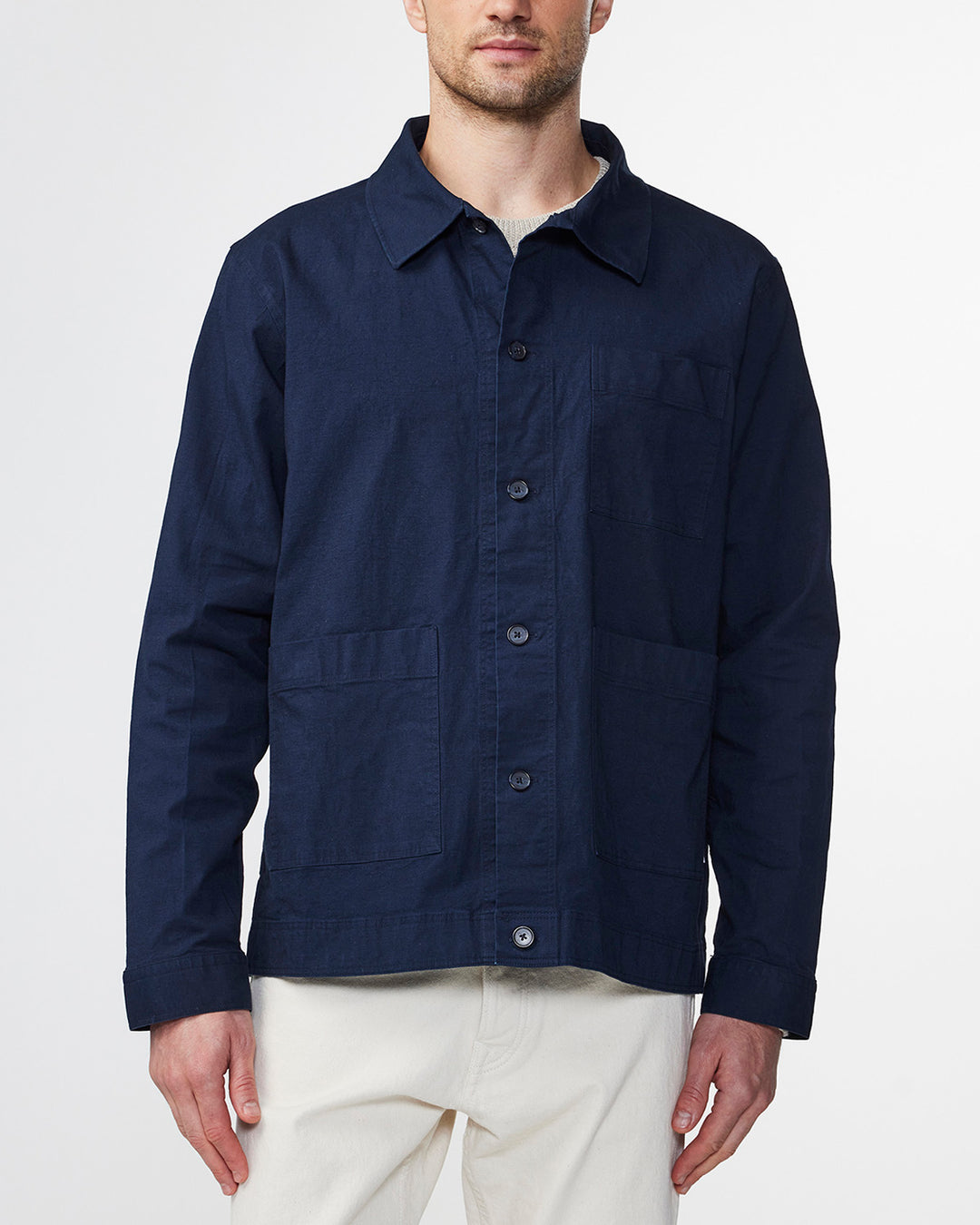 NN07 Olav 1804 Overshirt in Navy Blue | Buster McGee