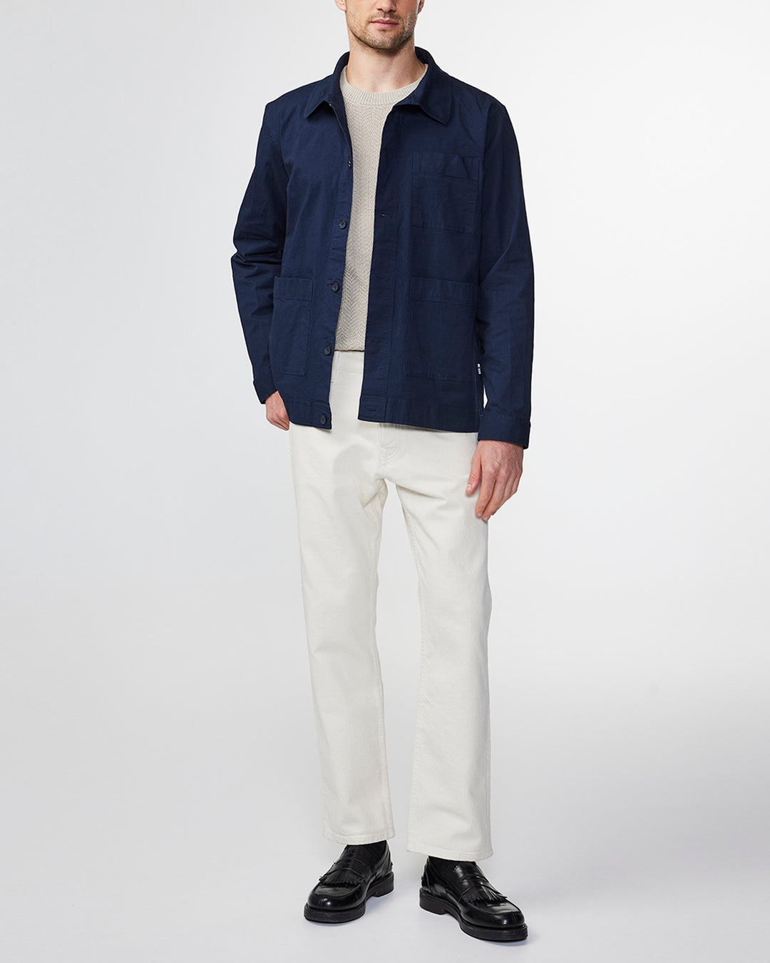 NN07 Olav 1804 Overshirt in Navy Blue | Buster McGee