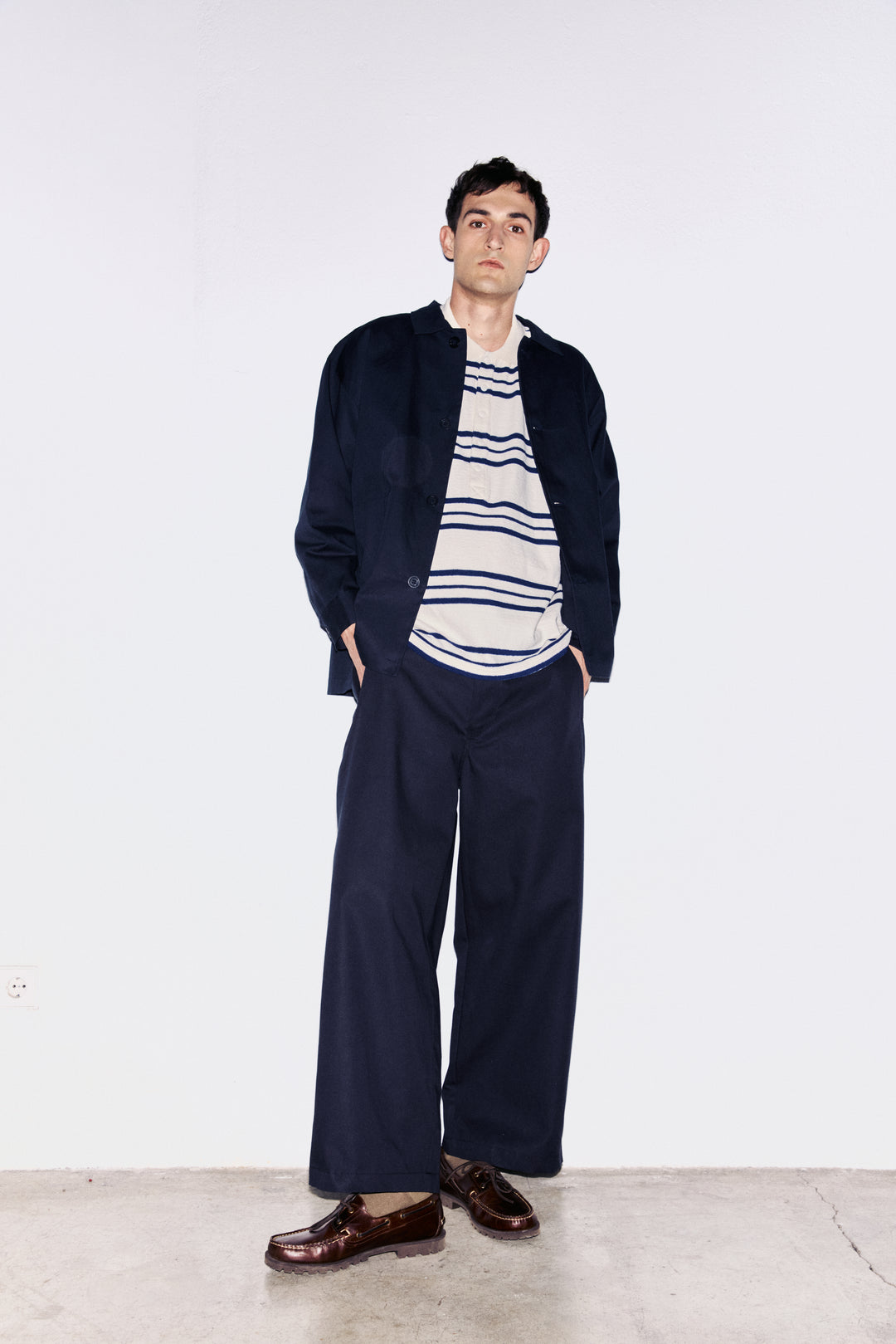 Unfeigned Oversized Work Jacket in Blue Graphite | Buster McGee