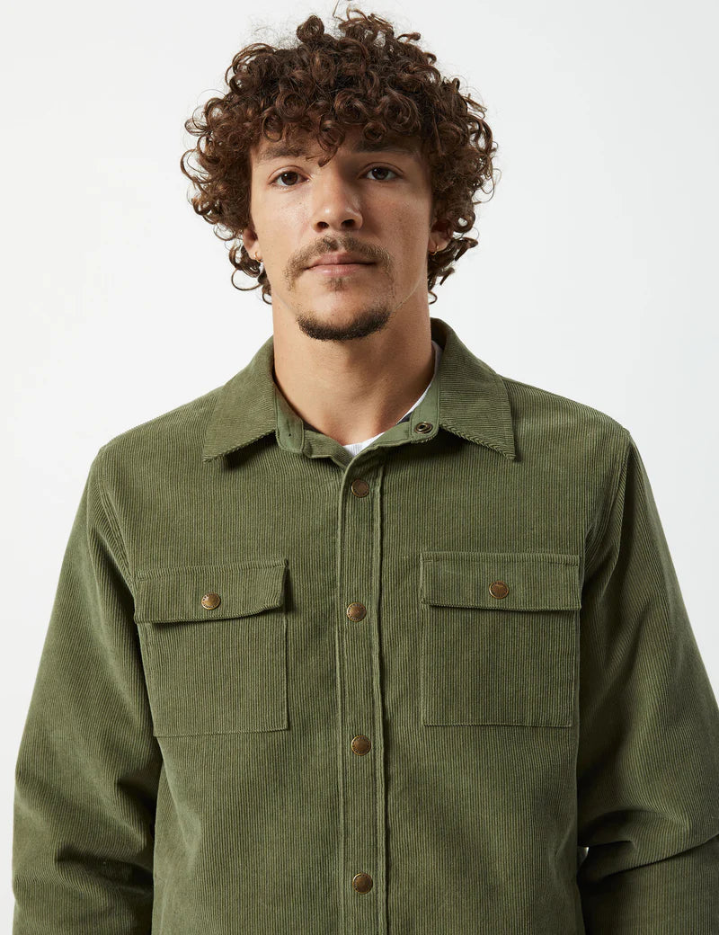 Mr Simple Quilted Cord Jacket in Army | Buster McGee Daylesford