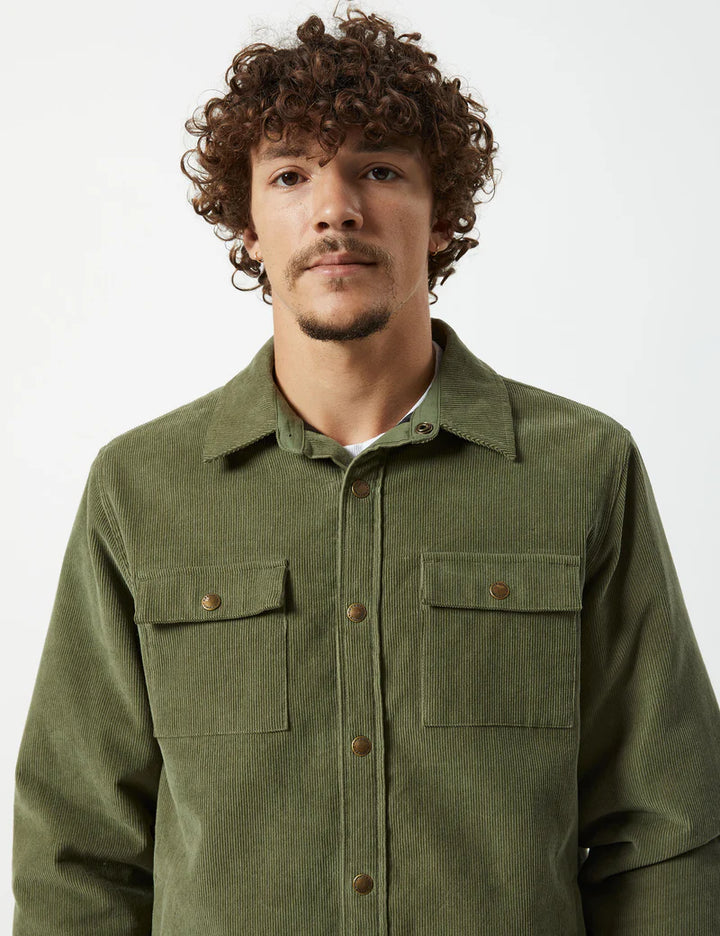 Mr Simple Quilted Cord Jacket in Army | Buster McGee Daylesford