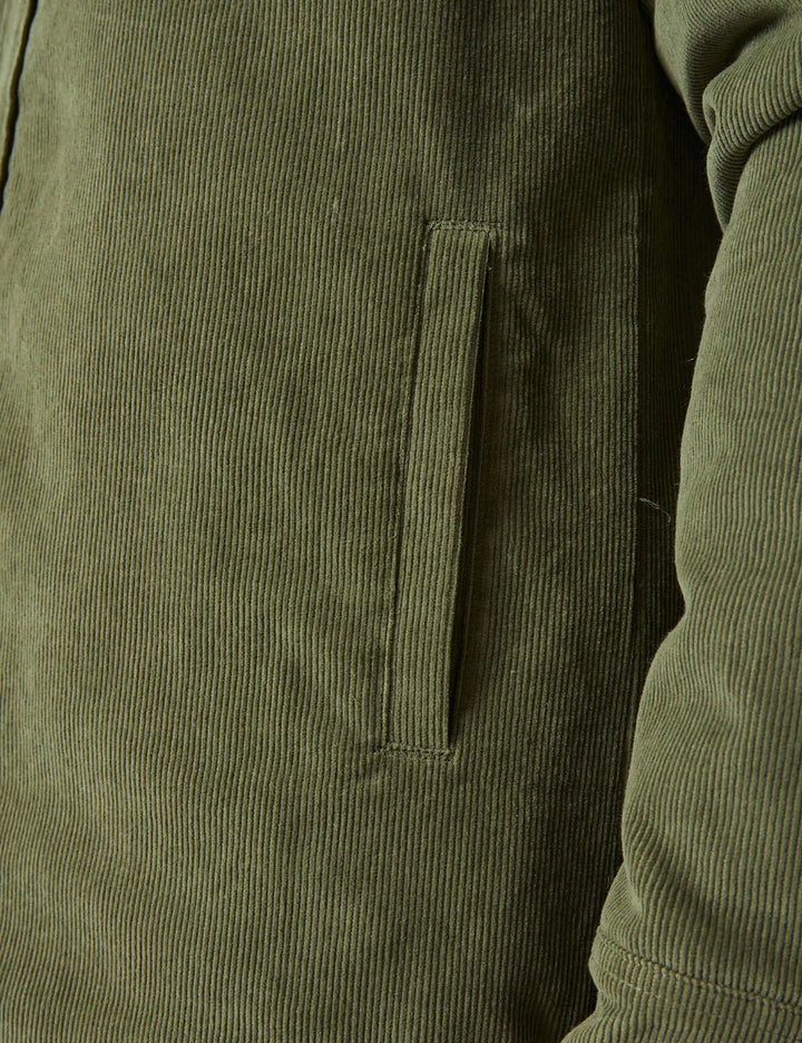 Mr Simple Quilted Cord Jacket in Army | Buster McGee Daylesford