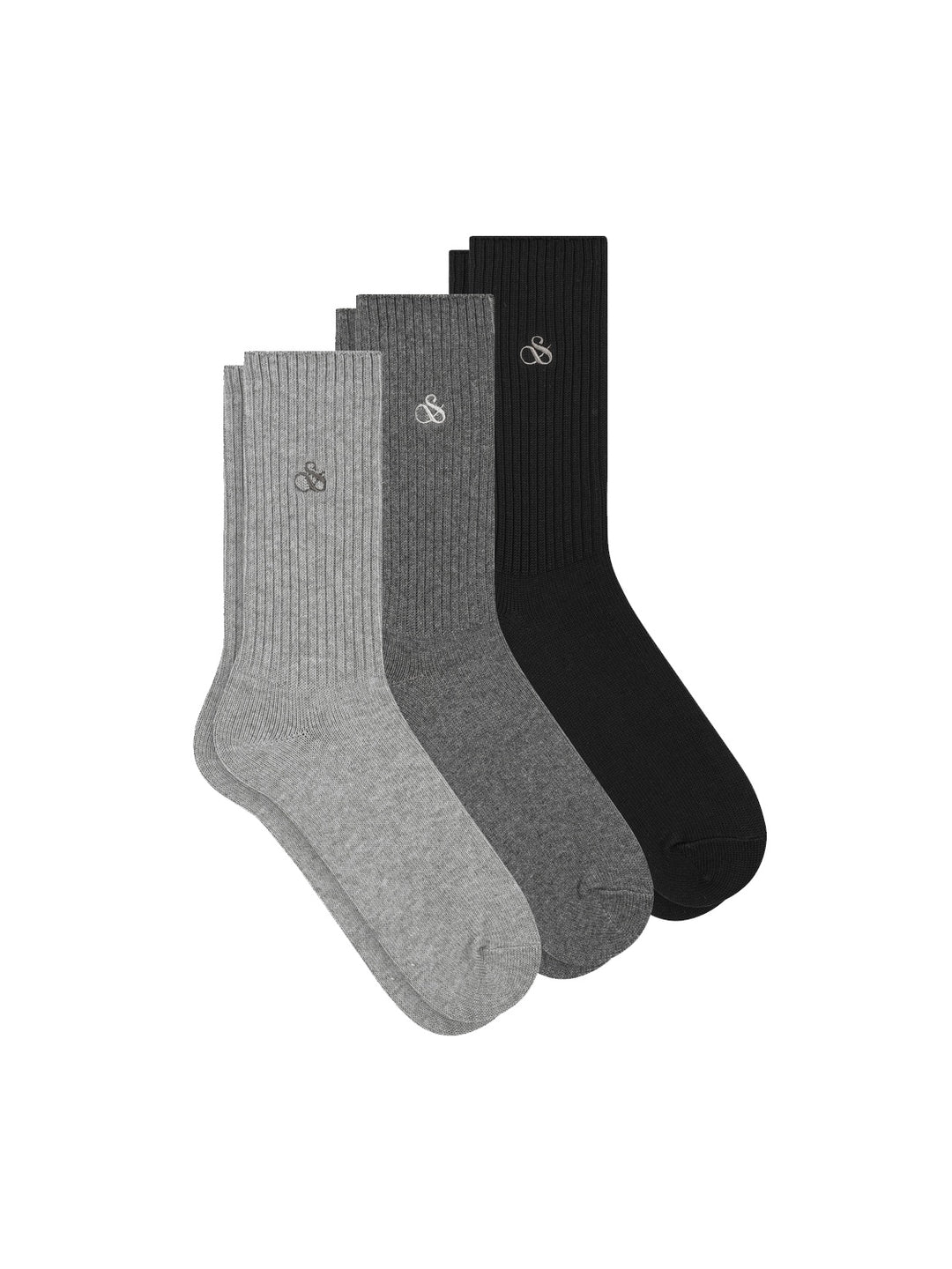 Scotch & Soda 3 Pack Men's Crew Socks in Medium Grey | Buster McGee