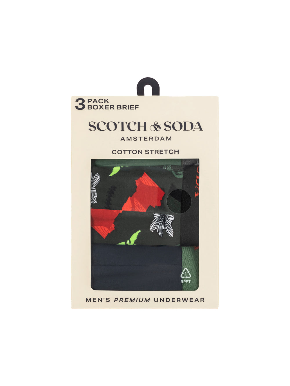 Scotch & Soda 3 Pack Men's Boxer Briefs in Medium Green | Buster McGee