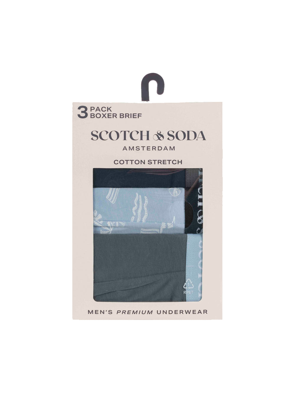 Scotch & Soda 3 Pack Men's Boxer Briefs in Blue Grey | Buster McGee