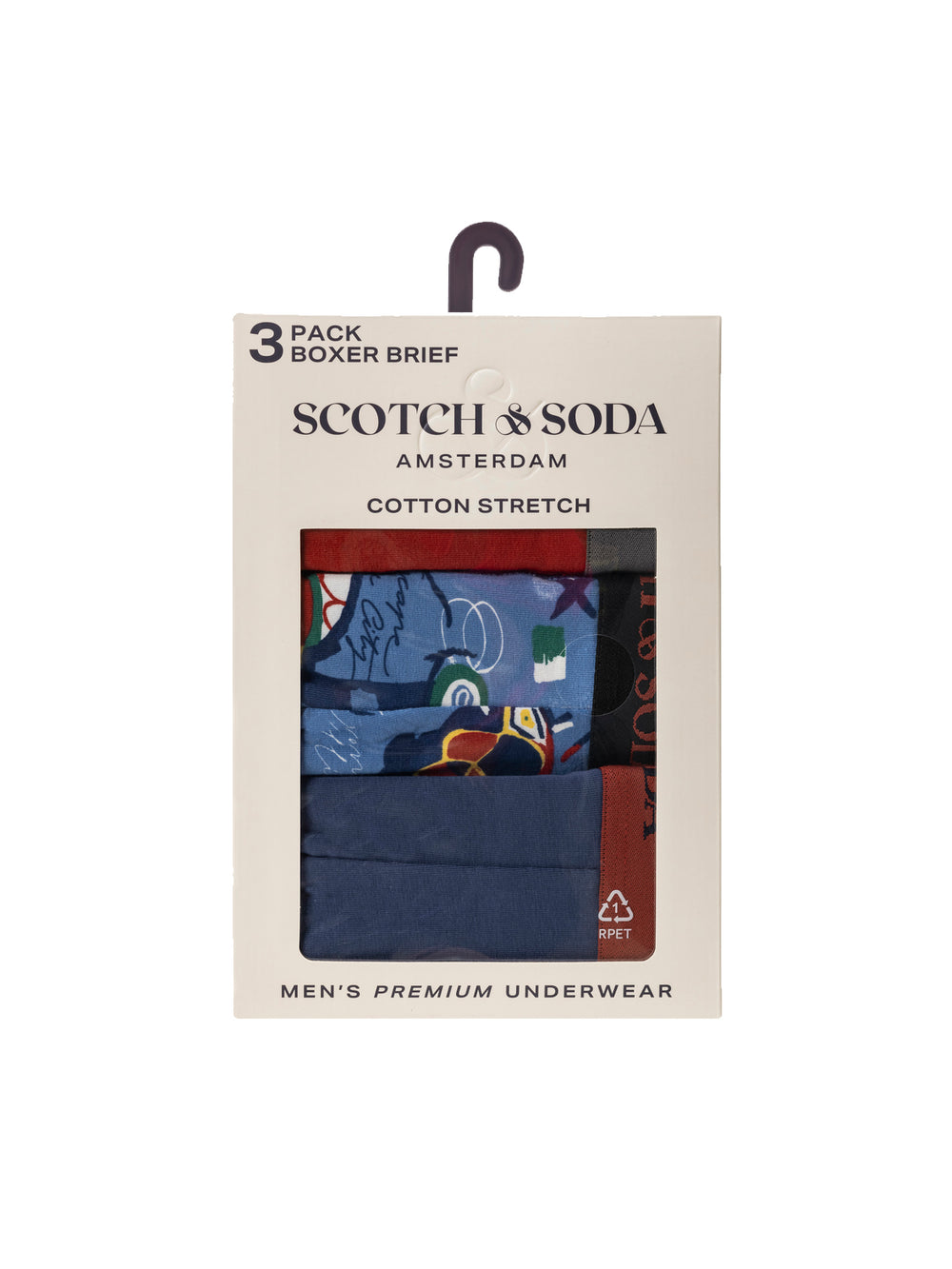Scotch & Soda 3 Pack Men's Boxer Briefs in Red Blue | Buster McGee