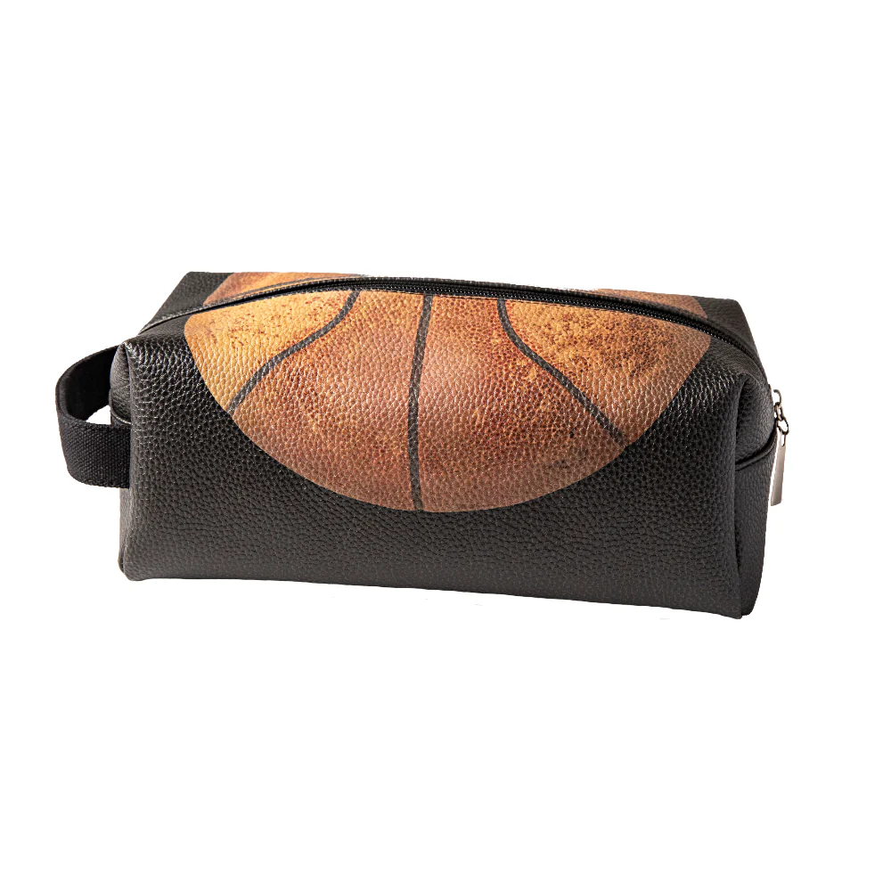 Vintage Basketball Toiletry Bag in Black | Buster McGee