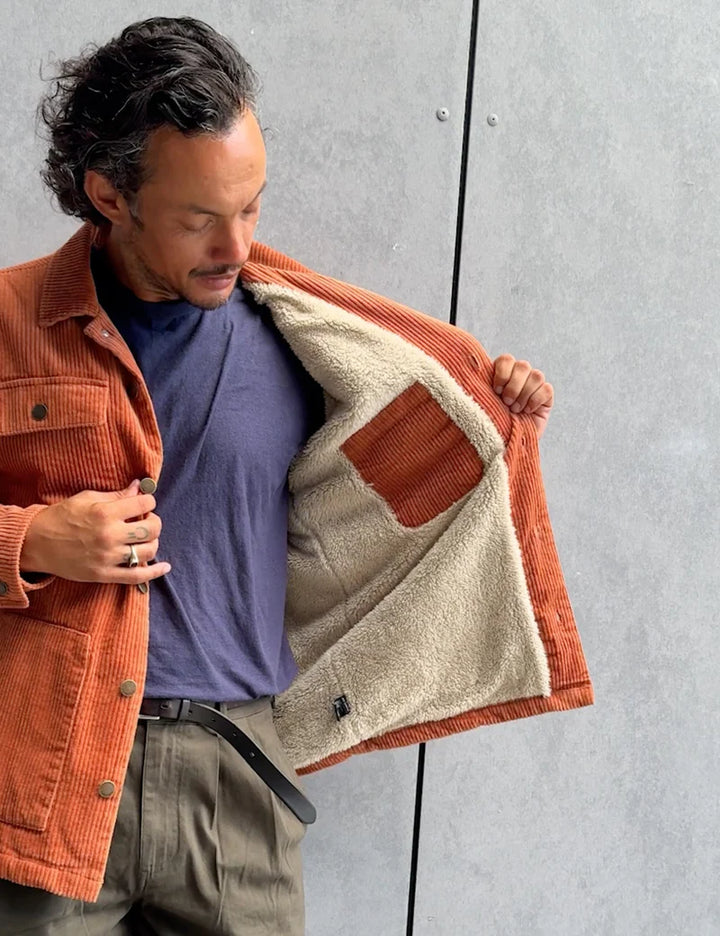 Mr Simple Stockyard Sherpa Jacket in Brick Cord | Buster McGee
