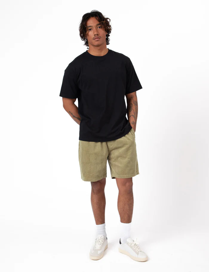 Mr Simple Burbank Cord Shorts in Slate Green Cord | Buster McGee