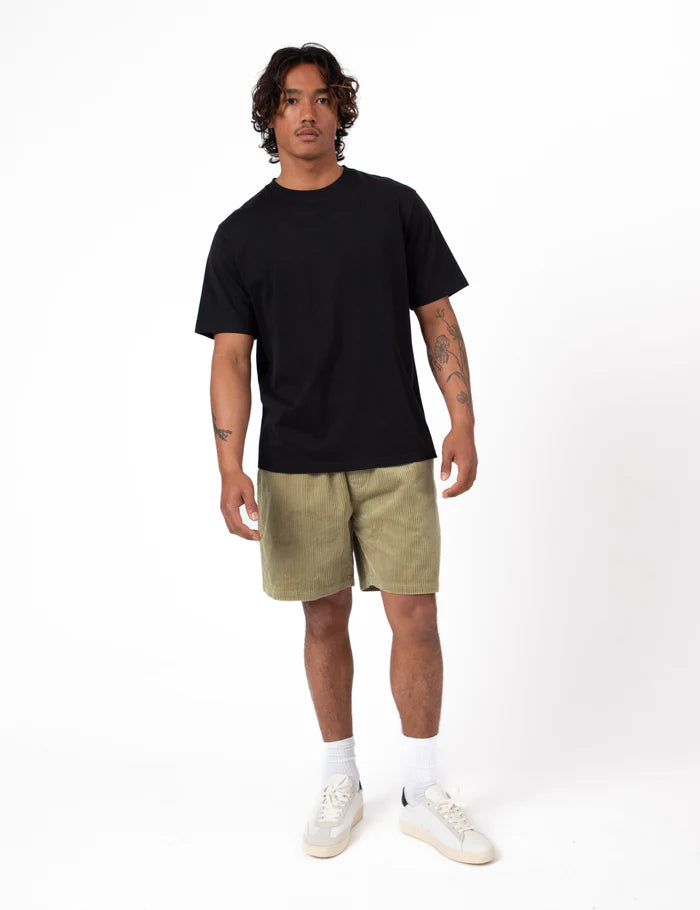 Mr Simple Burbank Cord Shorts in Slate Green Cord | Buster McGee