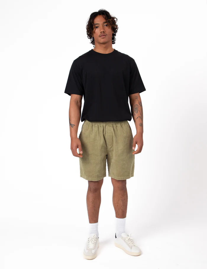 Mr Simple Burbank Cord Shorts in Slate Green Cord | Buster McGee