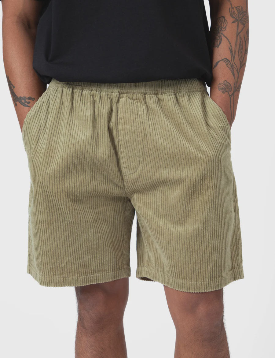 Mr Simple Burbank Cord Shorts in Slate Green Cord | Buster McGee