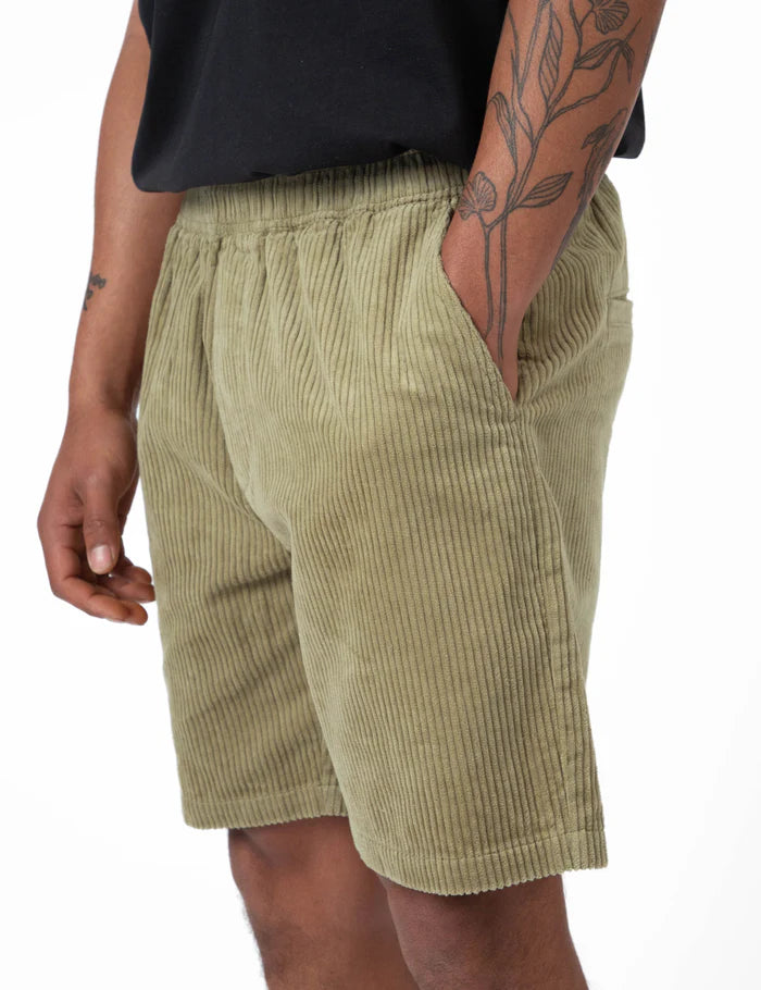 Mr Simple Burbank Cord Shorts in Slate Green Cord | Buster McGee