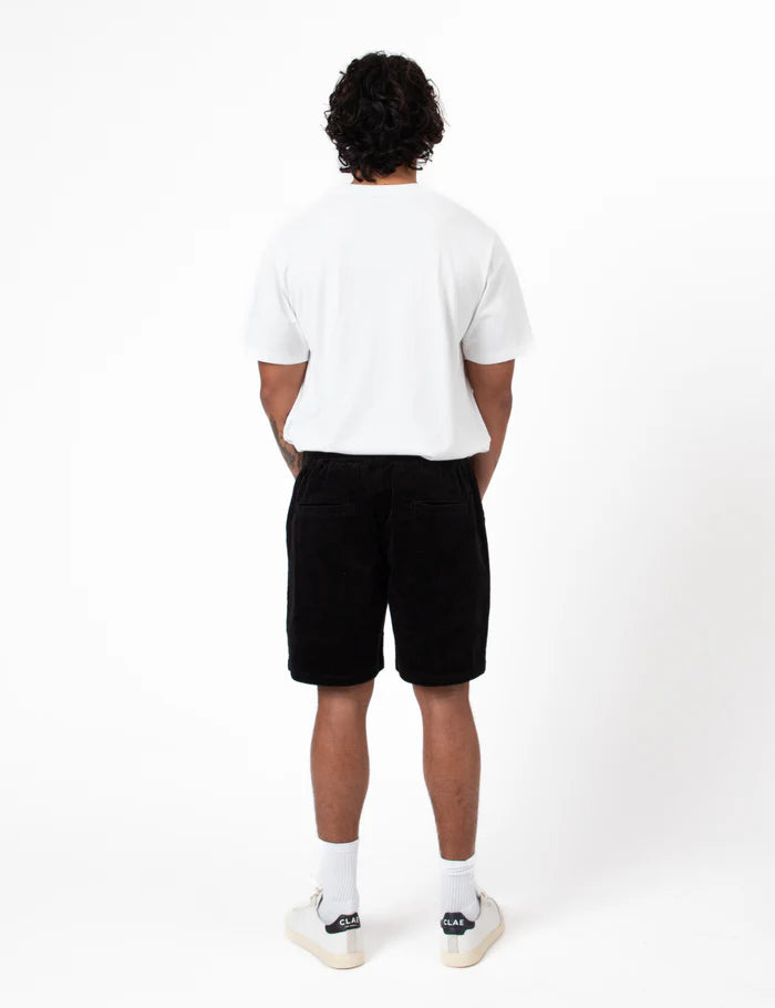 Mr Simple Burbank Cord Shorts in Black Cord | Buster McGee