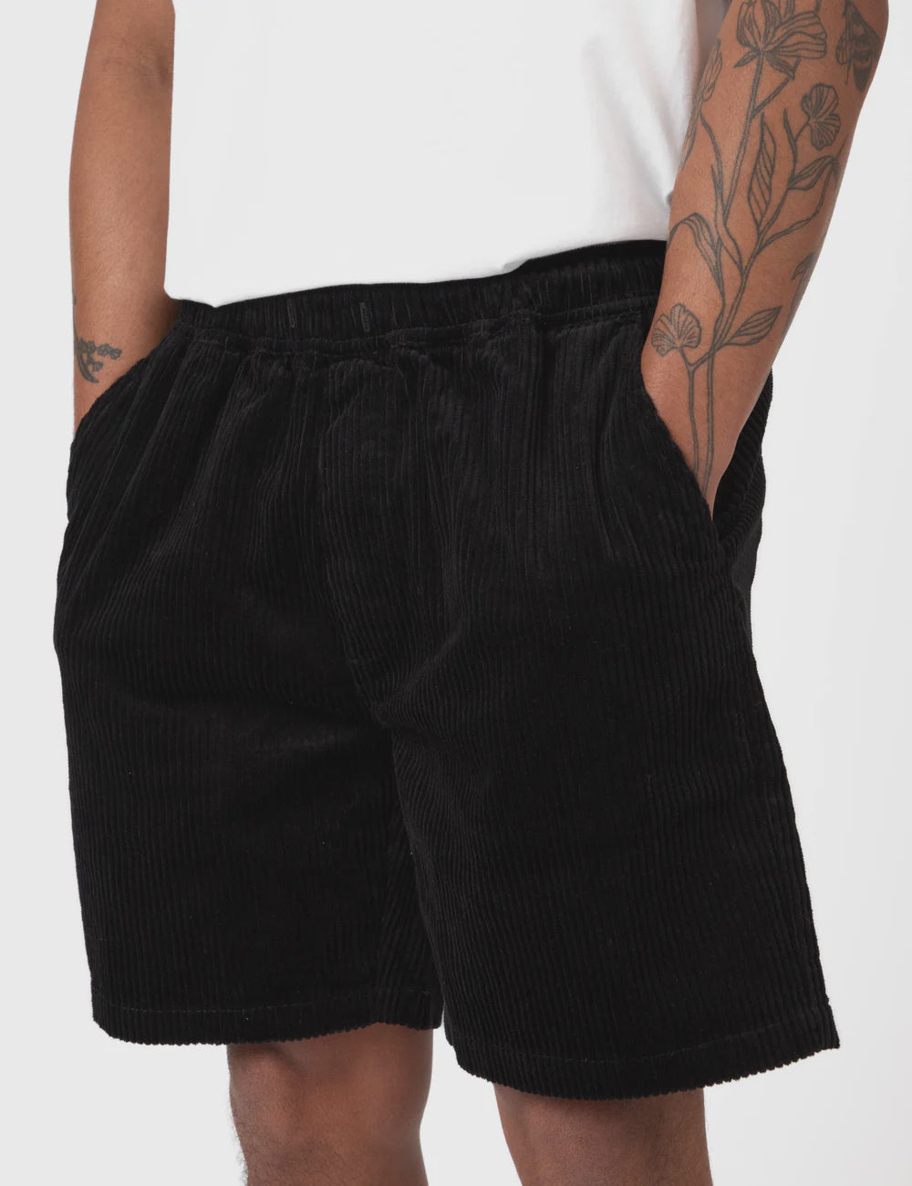 Mr Simple Burbank Cord Shorts in Black Cord | Buster McGee