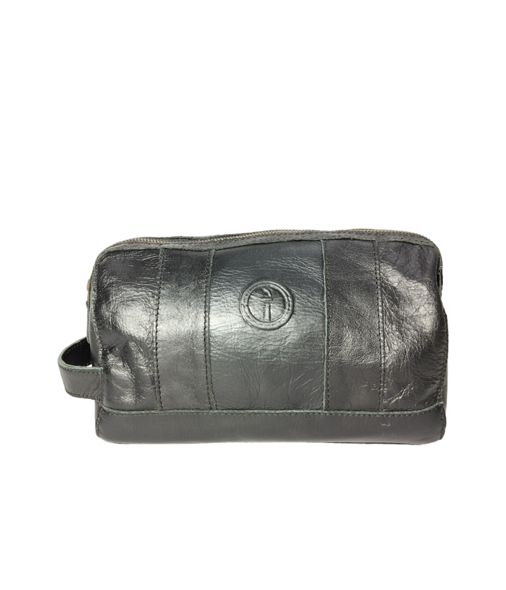 Indepal - Watson  Leather Toiletry Bag in Black | Buster McGee