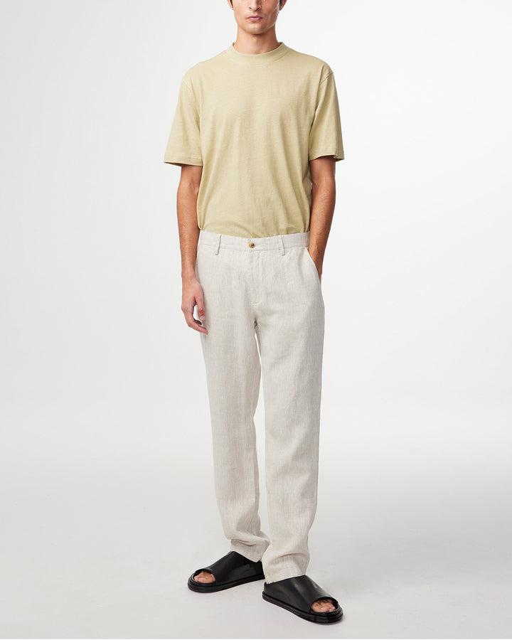 NN07 -  Adam 3266 SS Linen Tee 3208 in Pale Olive | Buster McGee