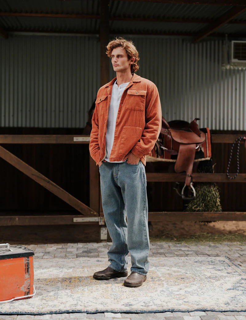 Mr Simple Stockyard Sherpa Jacket in Brick Cord | Buster McGee