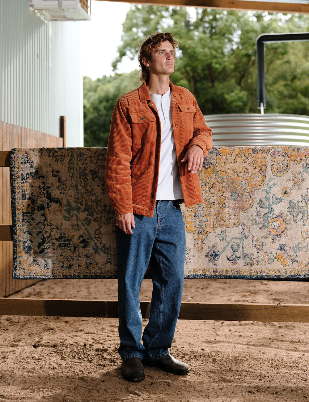 Mr Simple Stockyard Sherpa Jacket in Brick Cord | Buster McGee