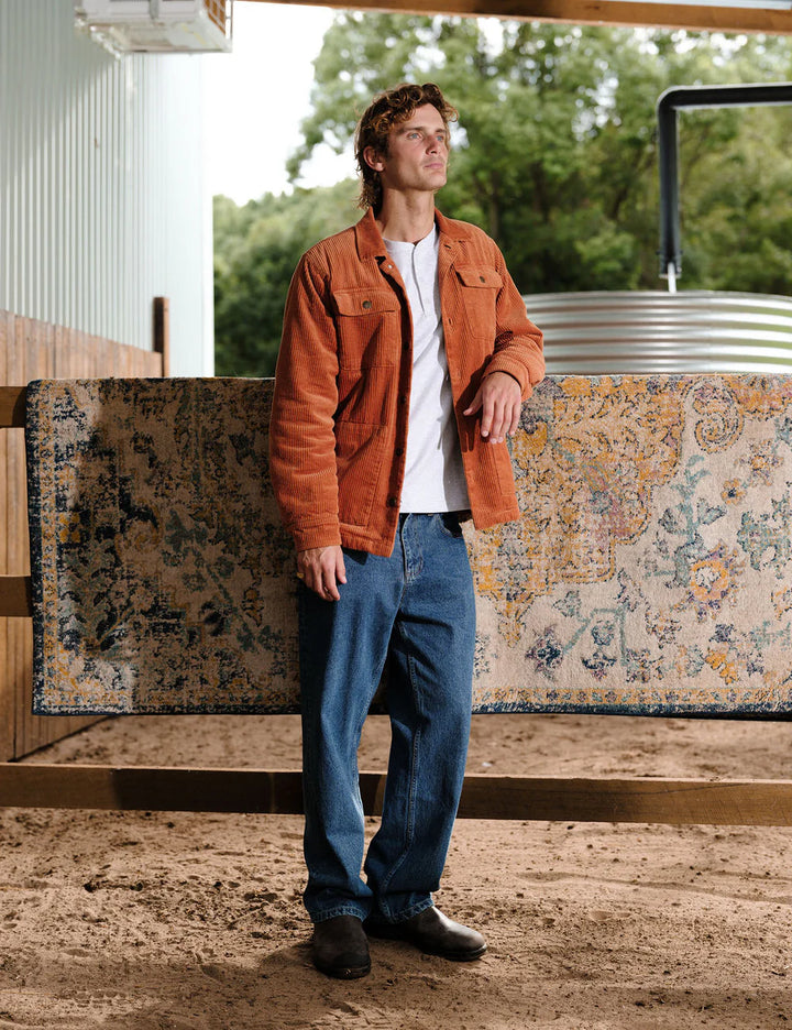 Mr Simple Stockyard Sherpa Jacket in Brick Cord | Buster McGee