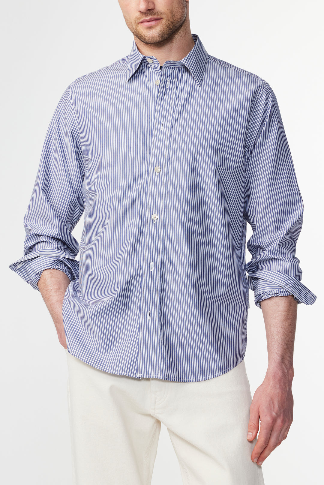 NN07 Colby 5329 Longsleeve Shirt in Navy Stripe | Buster McGee