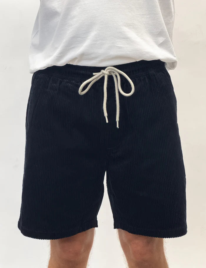Mr Simple Burbank Cord Shorts in Black Cord | Buster McGee