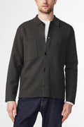 NN07 - Jonas 6398 Boiled Wool Shirt in Dark Army | Buster McGee