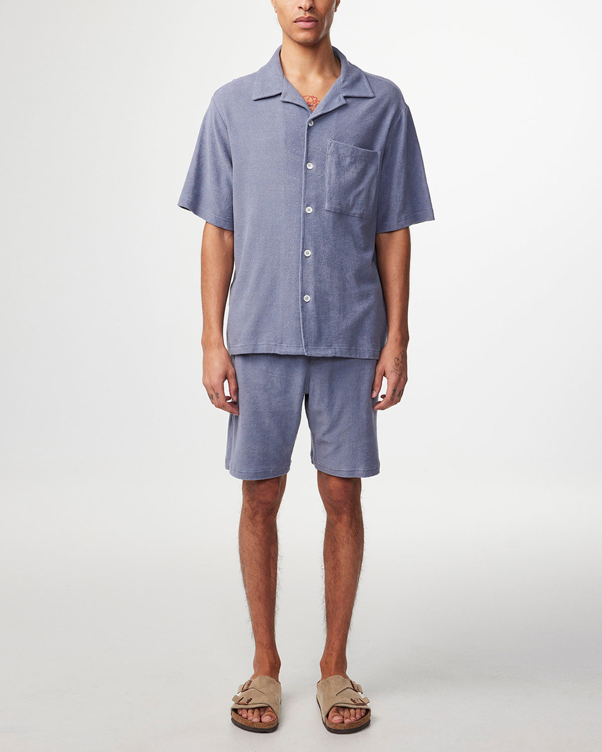 正比松　NＴ-103 NN07 - Julio SS 3370 Terry Cloth Shirt in Stone Blue