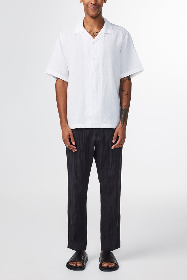 NN07 Julio SS NO PKT 5706 Linen Shirt in White | Buster McGee