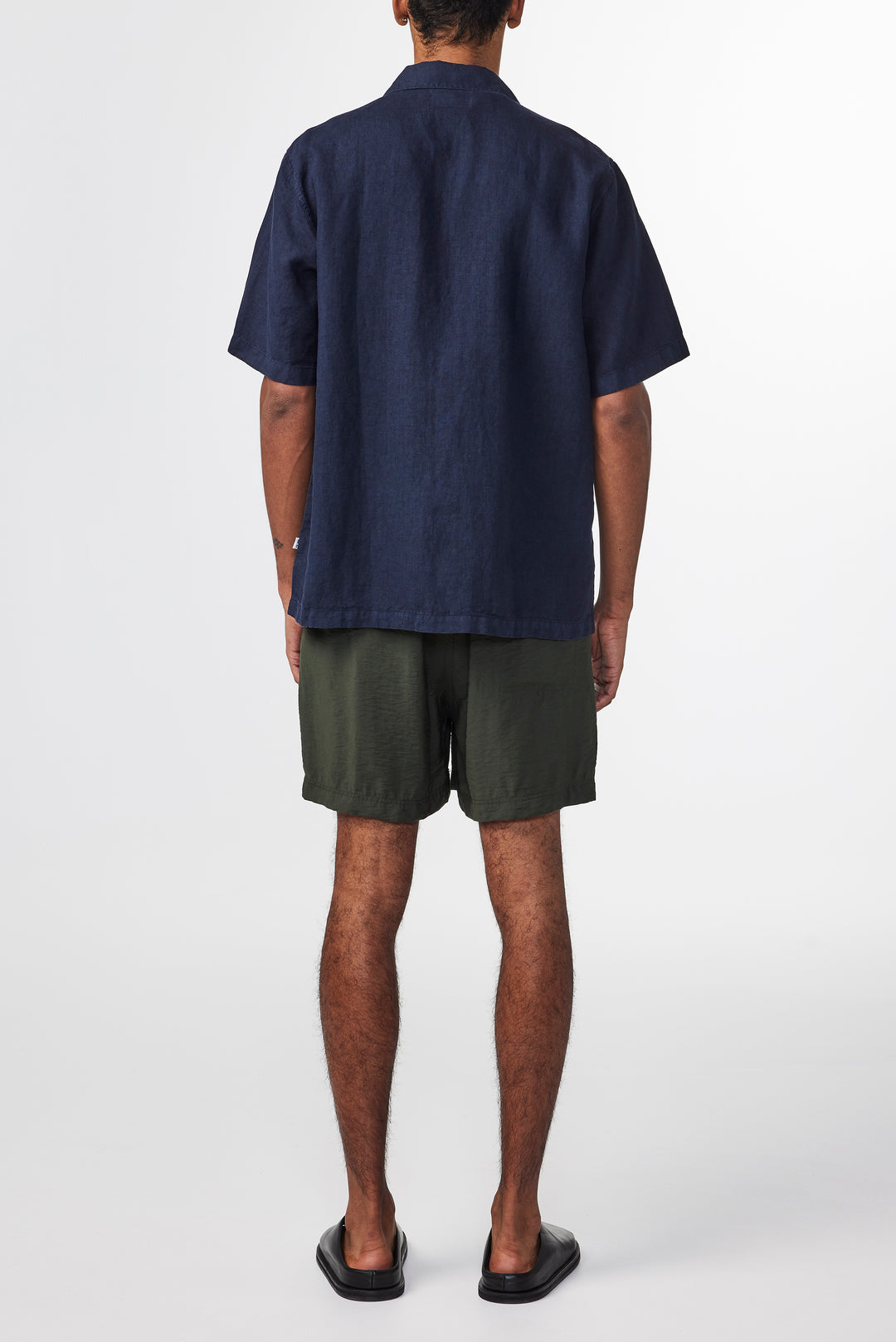 NN07 Julio SS NO PKT 5706 Linen Shirt in Navy Blue | Buster McGee