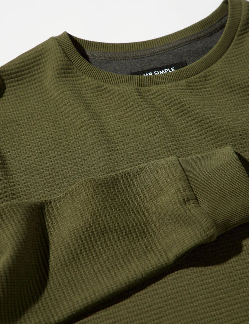 Mr Simple - Smith Long Sleeve Waffle Tee in Fatigue | Buster McGee