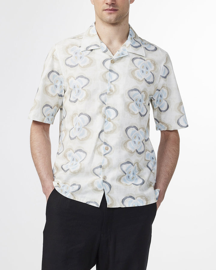 NN07 Ole SS Shirt 5210 in Ecru Print | Buster McGee