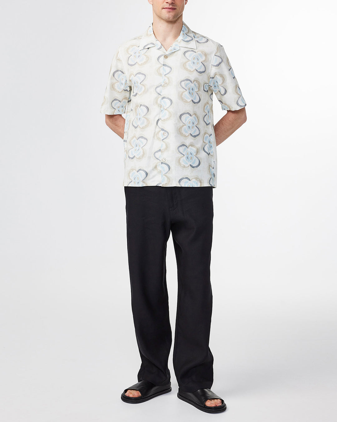 NN07 Ole SS Shirt 5210 in Ecru Print | Buster McGee