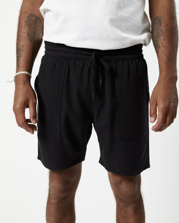 Mr Simple - Burbank Shorts in Black Waffle | Buster McGee