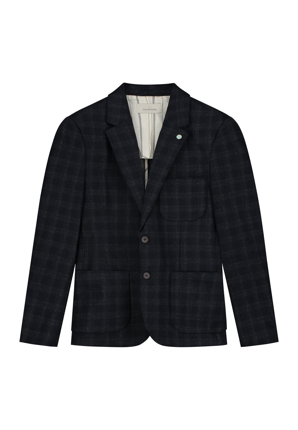 DSTREZZED - Travel Check Blazer in Blue Nights | Buster McGee