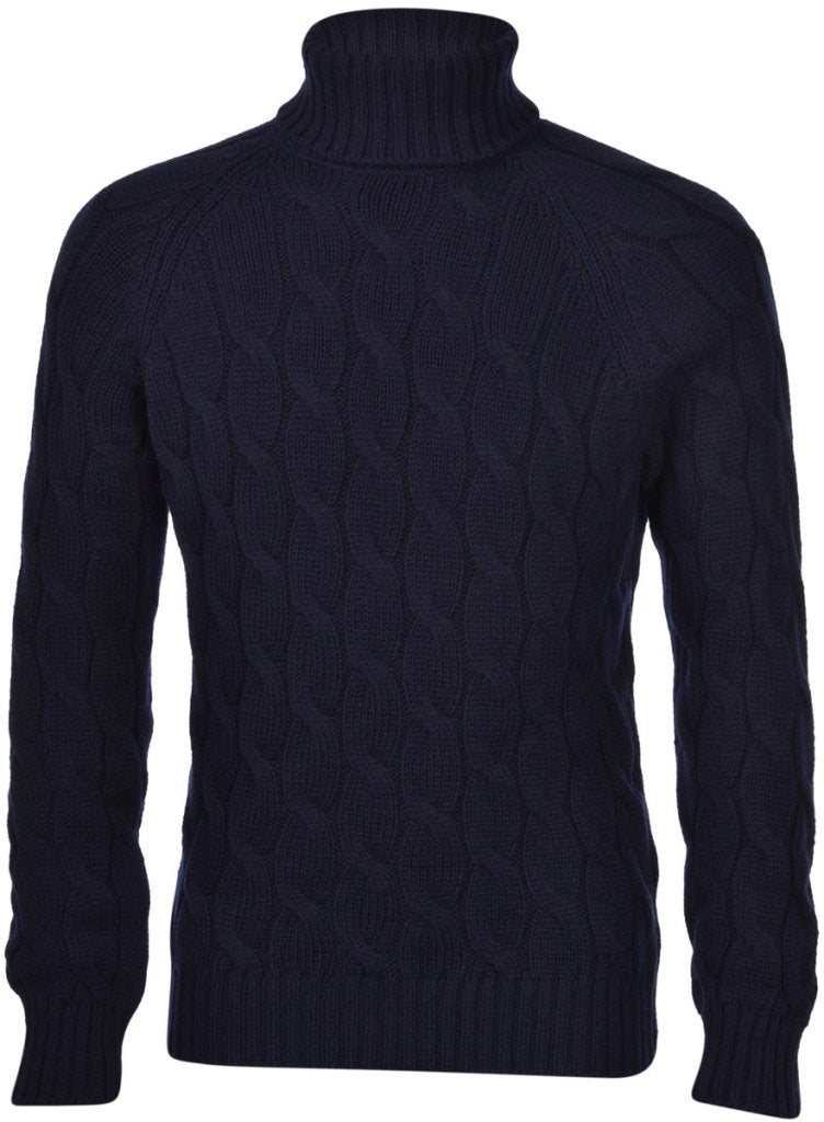 Gran Sasso - Air Wool Turtleneck Sweater in Navy | Buster McGee